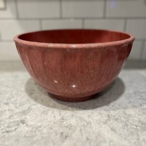 Boonton Ware Melmac Thumbprint Mixing Bowl Pink Raspberry USA 4 Quart Confetti